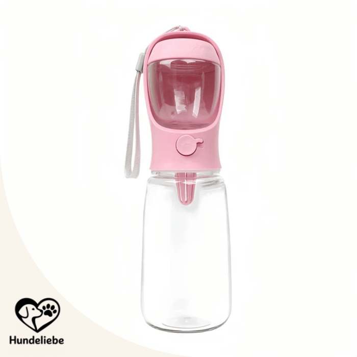 Hunde-Trinkflasche 2in1 in Pink